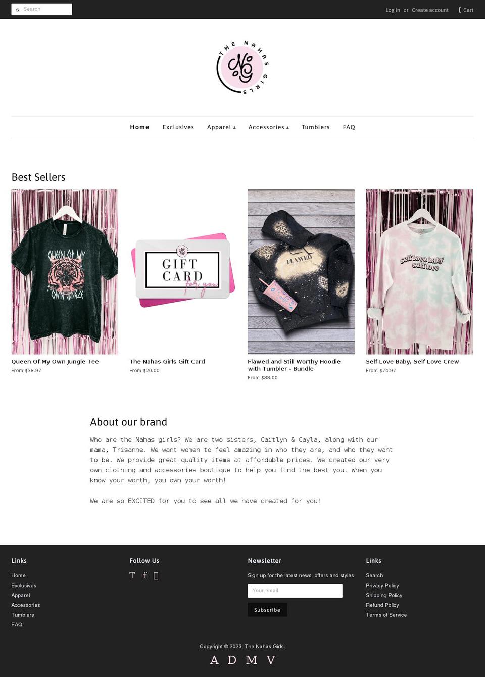 thenahasgirls.com shopify website screenshot