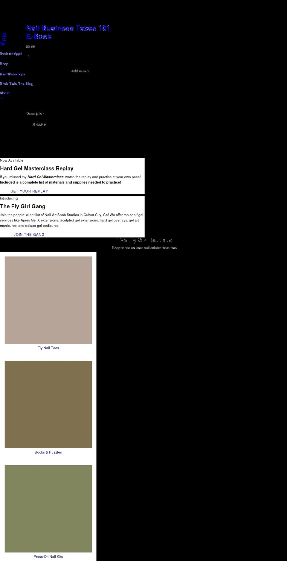thenailartsnob.com shopify website screenshot