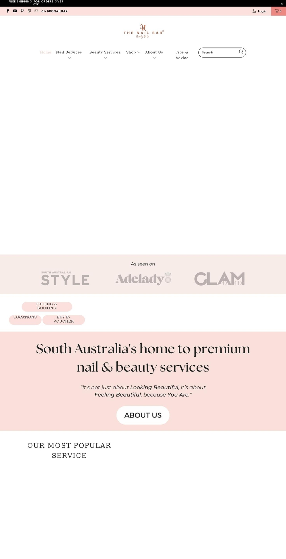 thenailbar.com.au shopify website screenshot