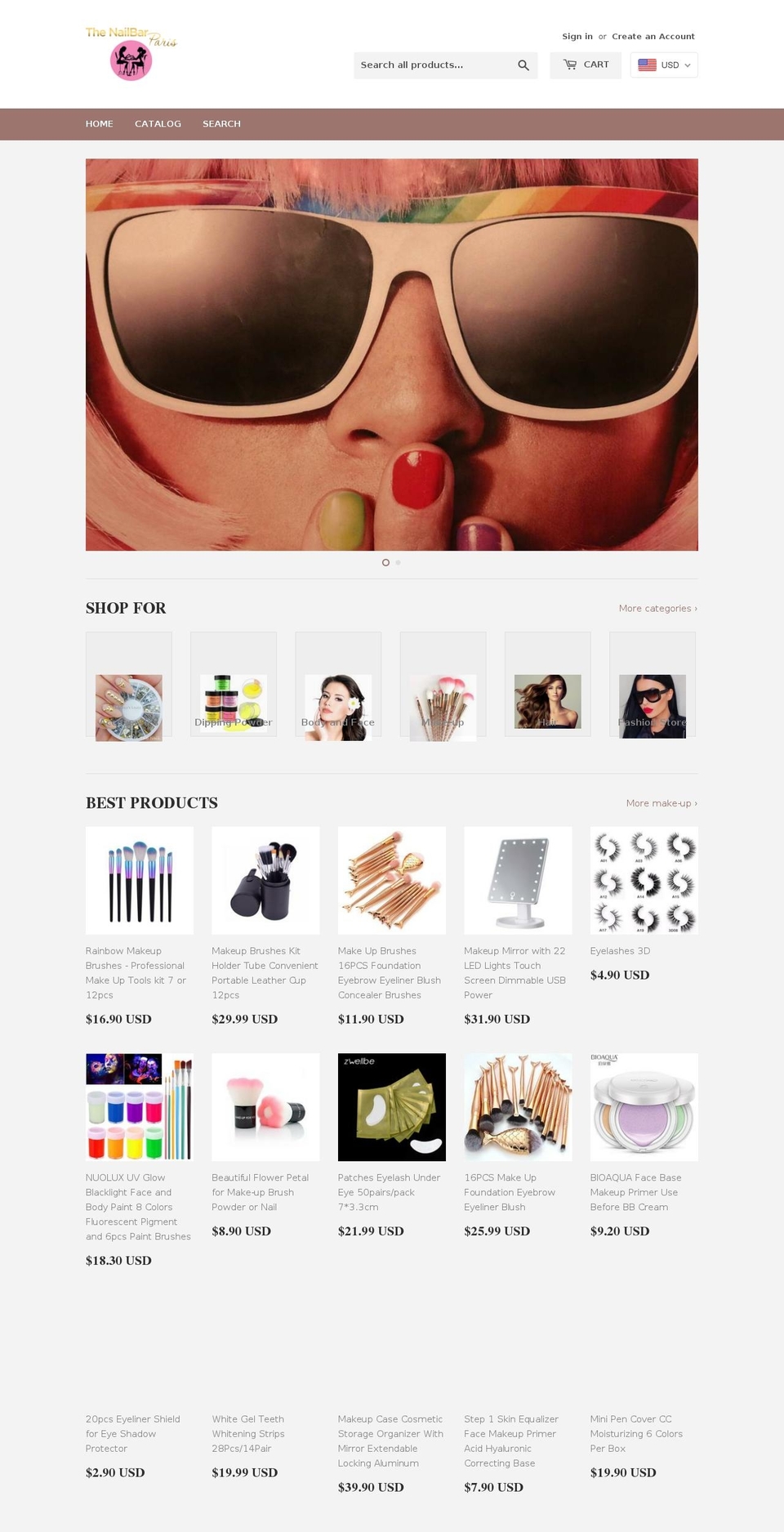 thenailbarparis.com — Shopify storefront screenshot