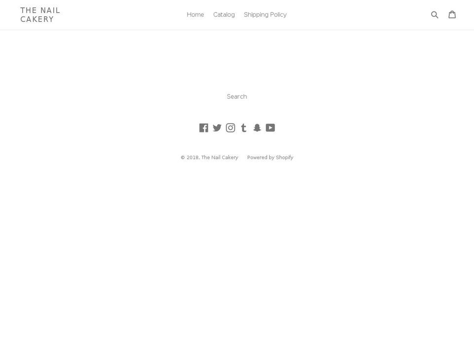 thenailcakery.com — Shopify storefront screenshot