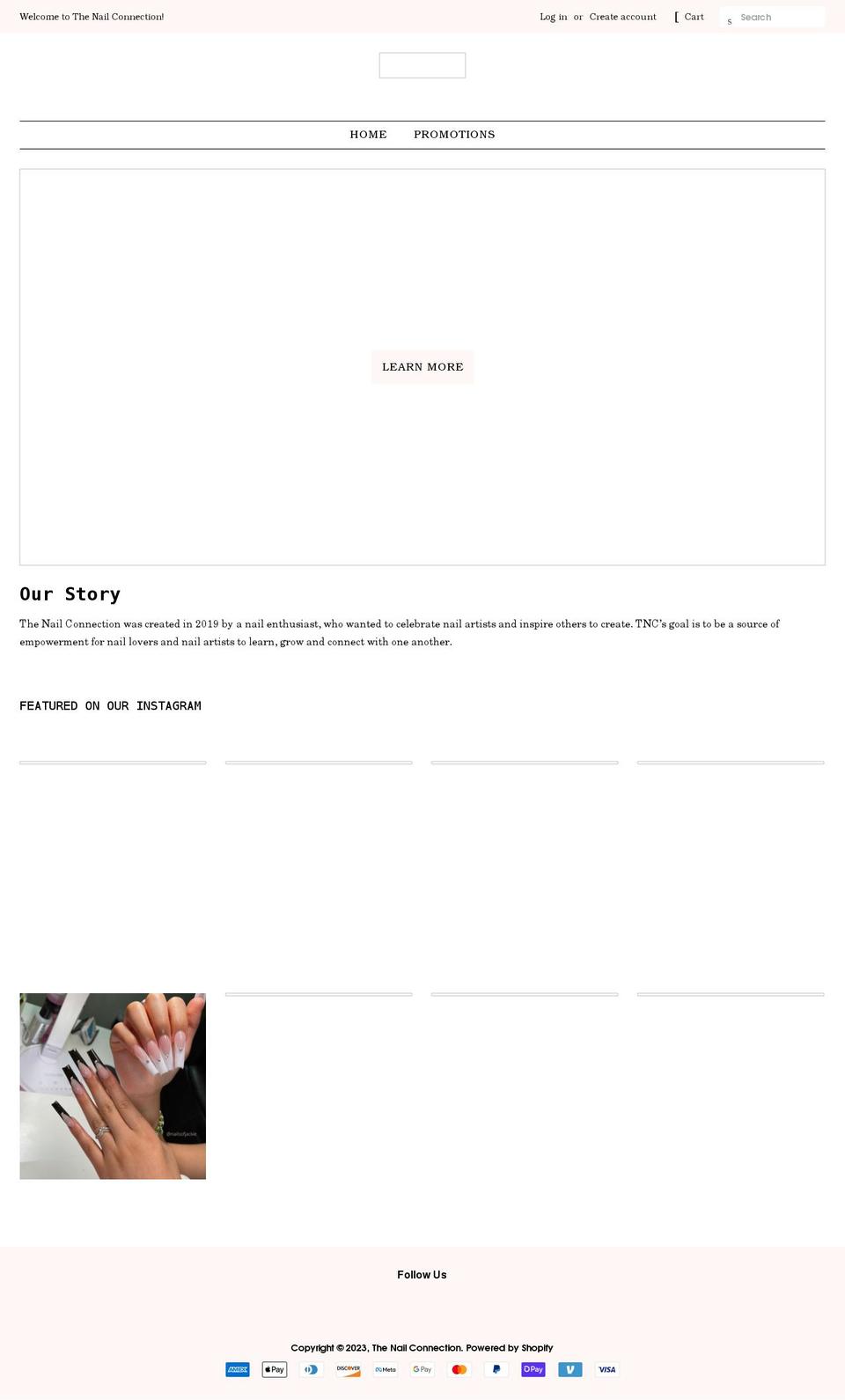 thenailconnectionco.com shopify website screenshot