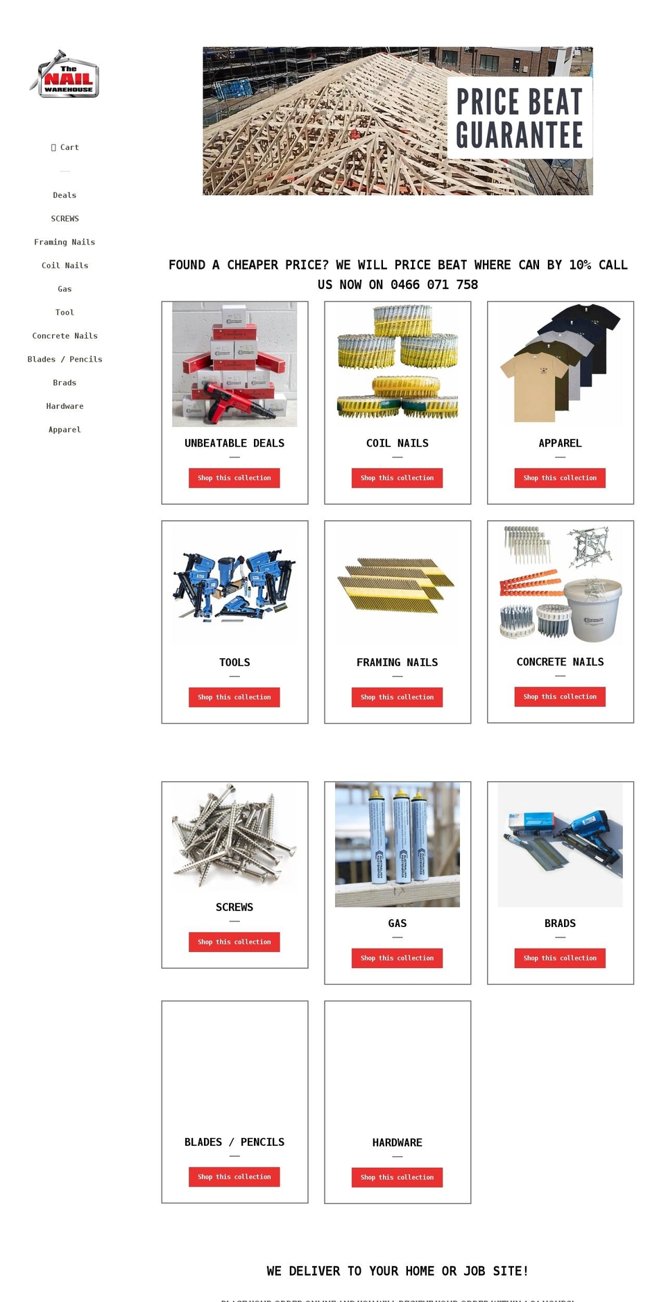 thenailwarehouse.com.au shopify website screenshot