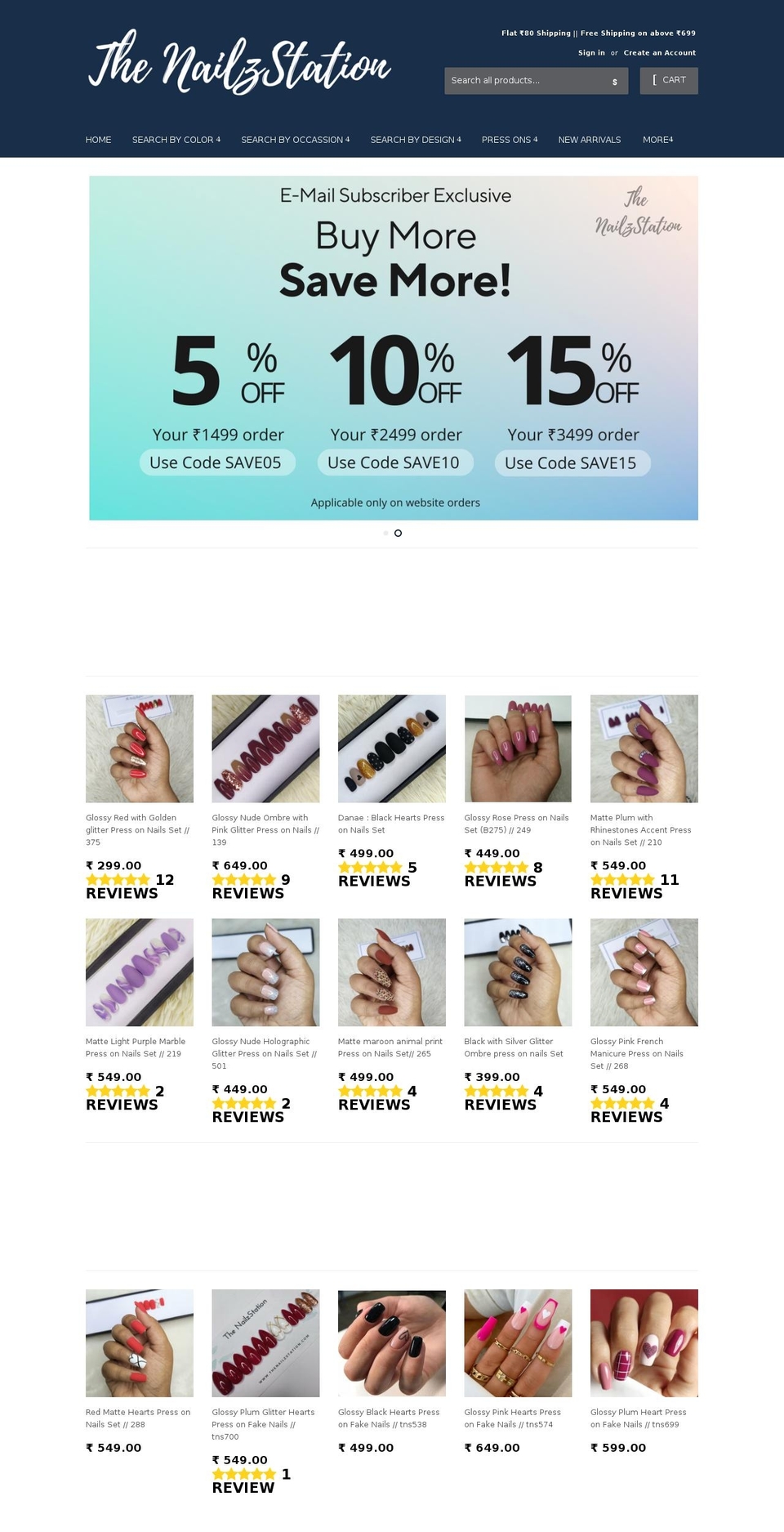 thenailzstation.com shopify website screenshot