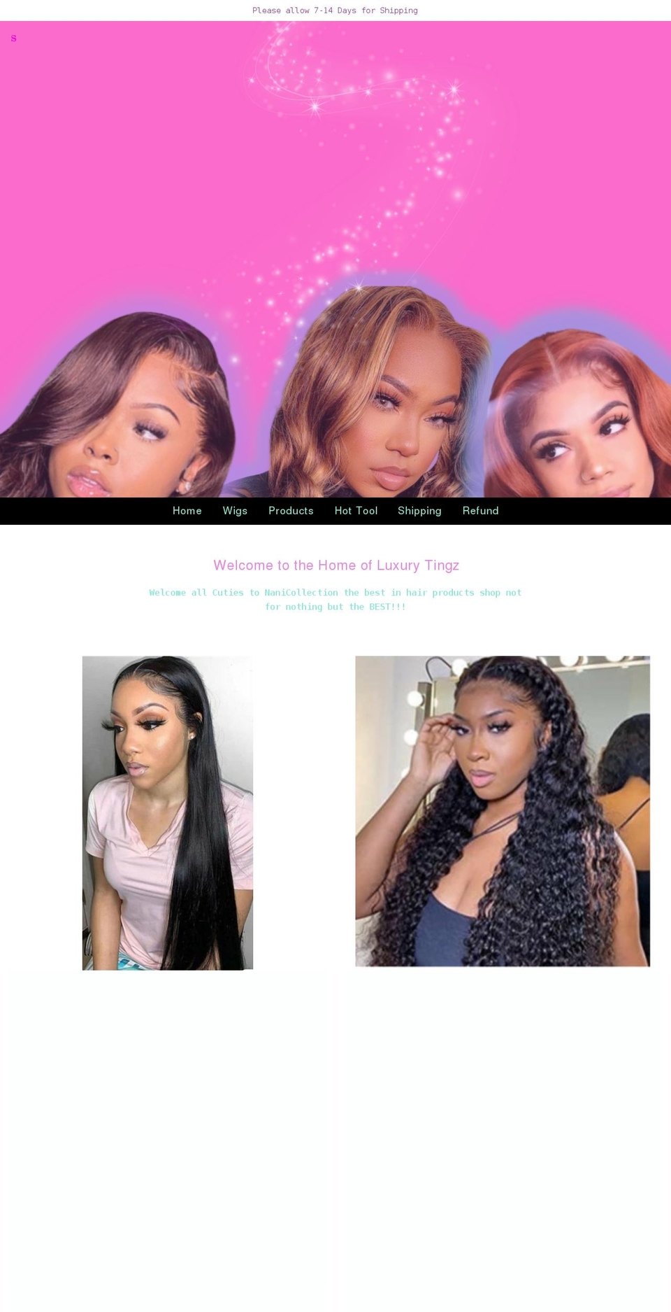 thenanicollection.net shopify website screenshot