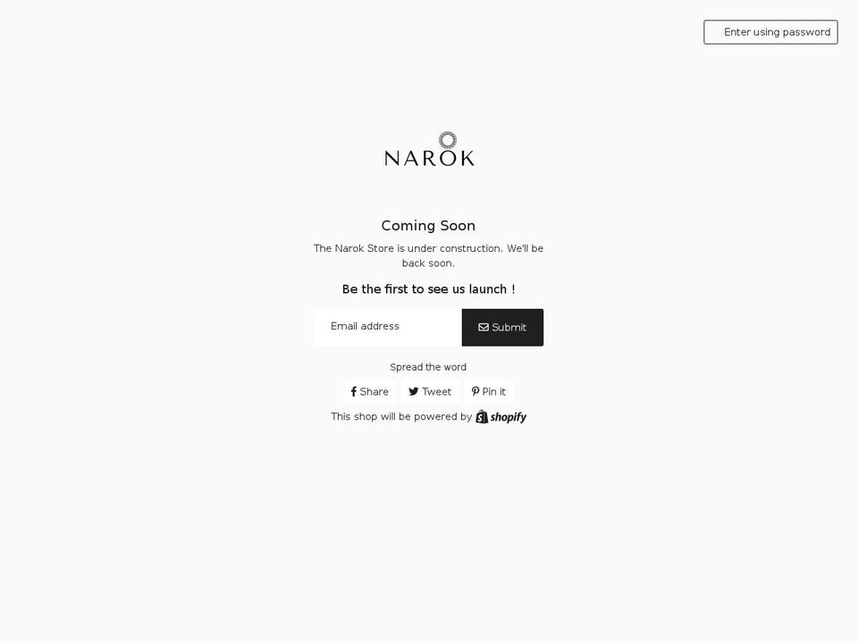 thenarokstore.com shopify website screenshot