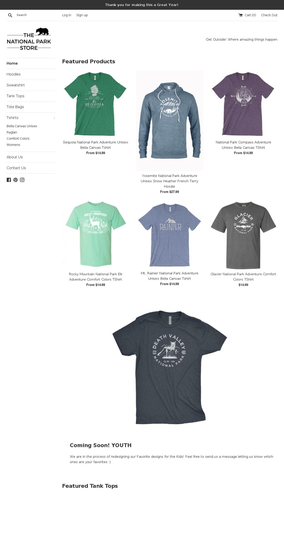 thenationalparkstore.com shopify website screenshot