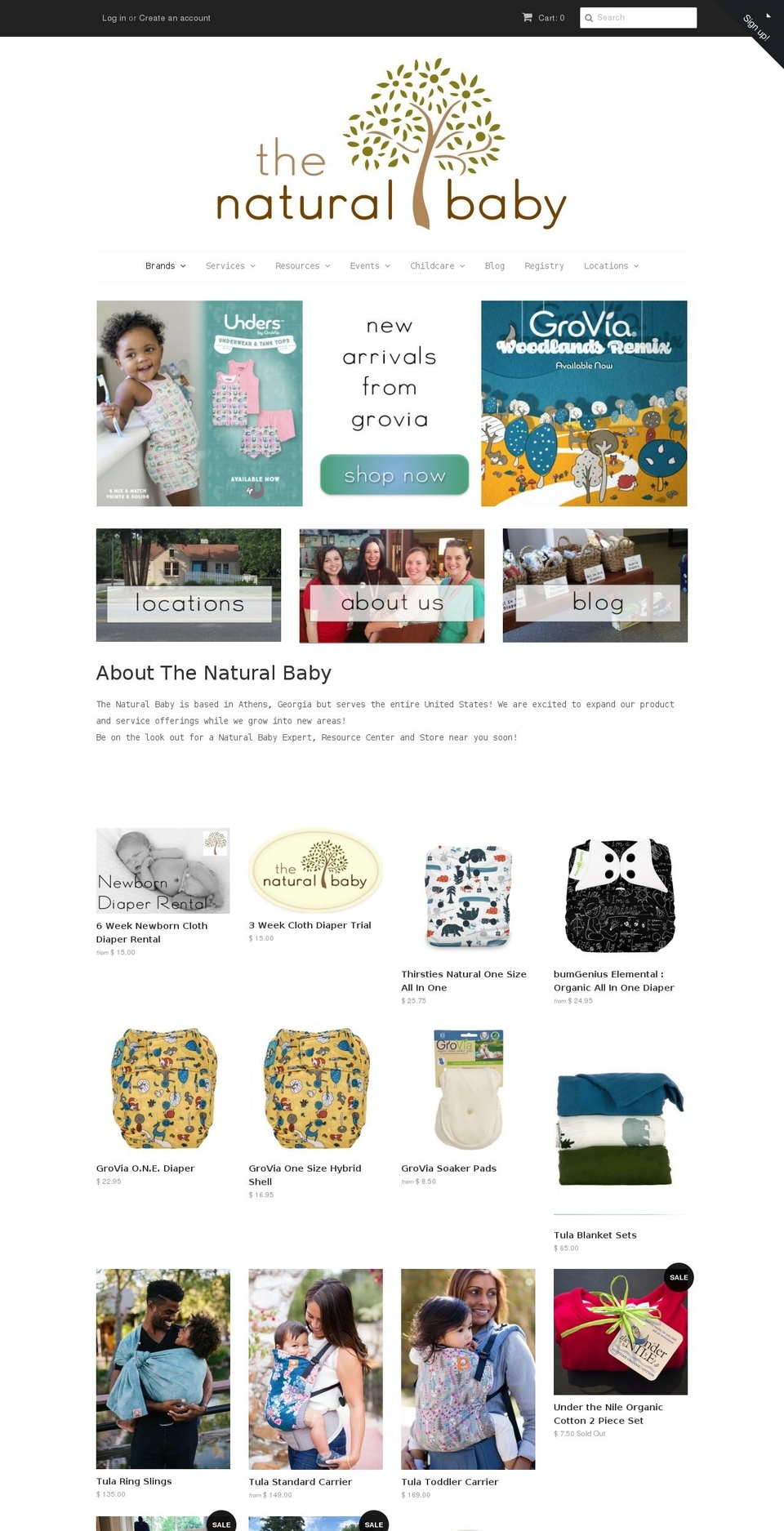 thenaturalbaby.com shopify website screenshot