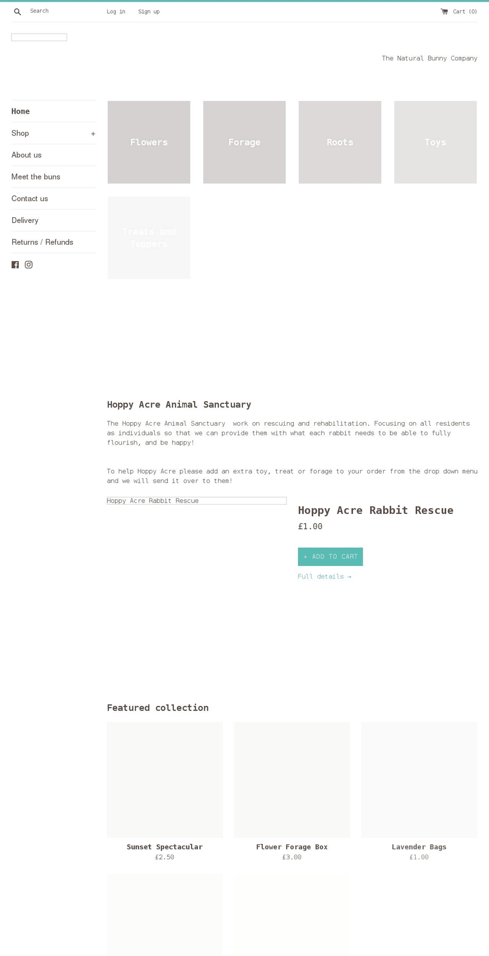 thenaturalbunnycompany.com shopify website screenshot
