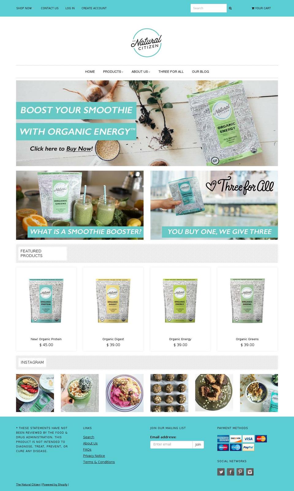 thenaturalcitizen.com shopify website screenshot