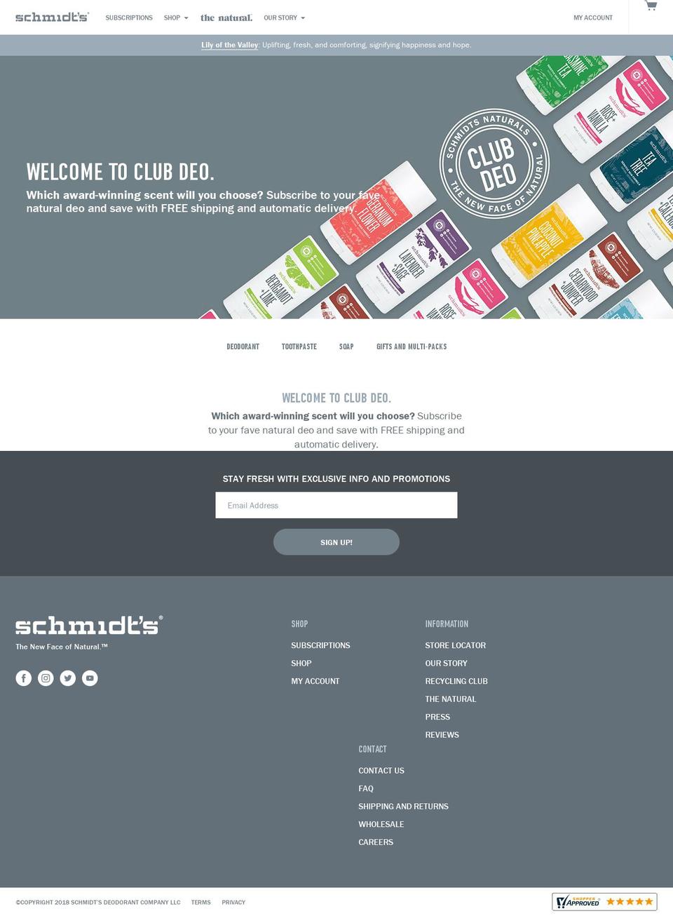 thenaturaldeodorantclub.com — Shopify storefront screenshot