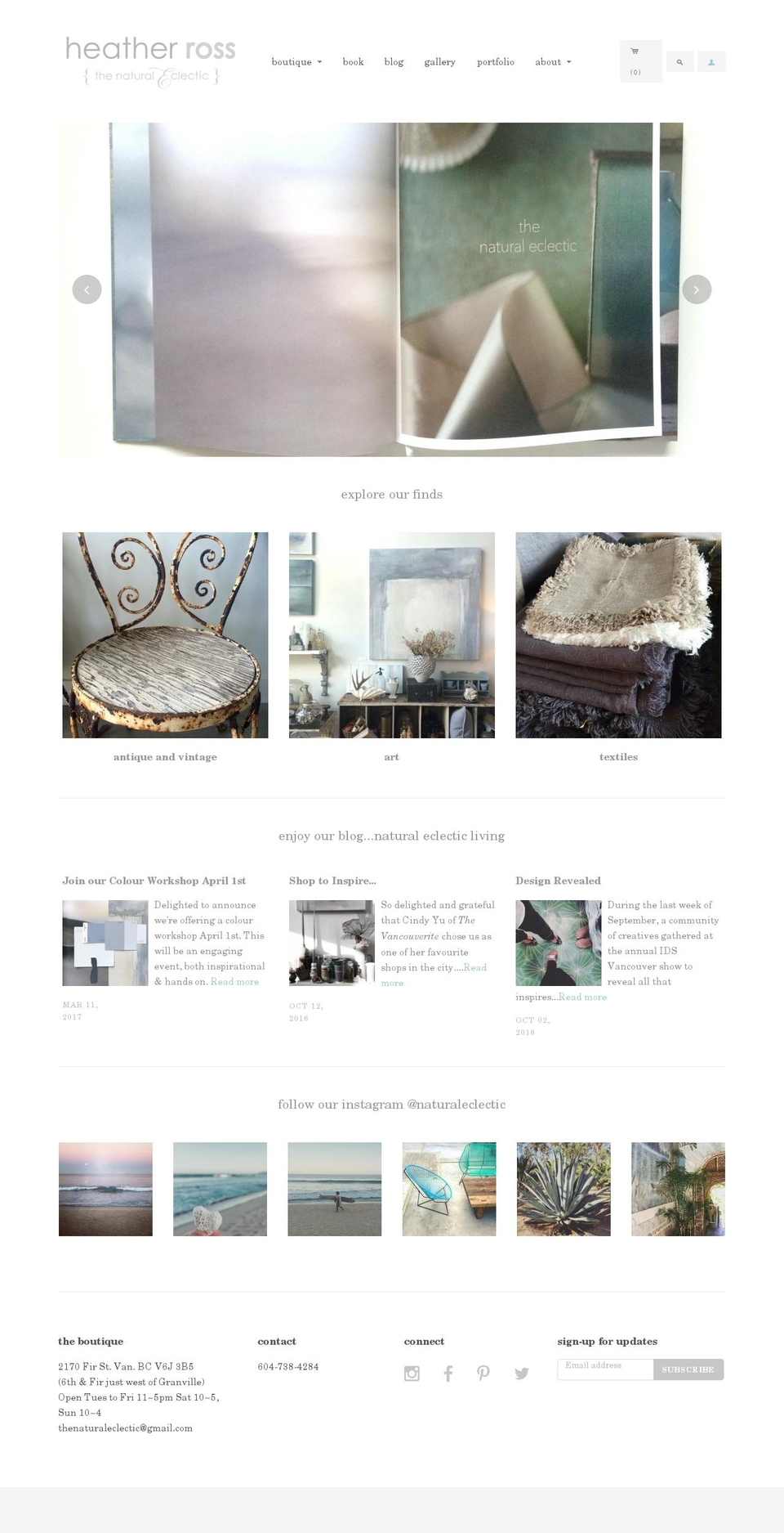 Cypress Shopify theme site example thenaturaleclectic.ca