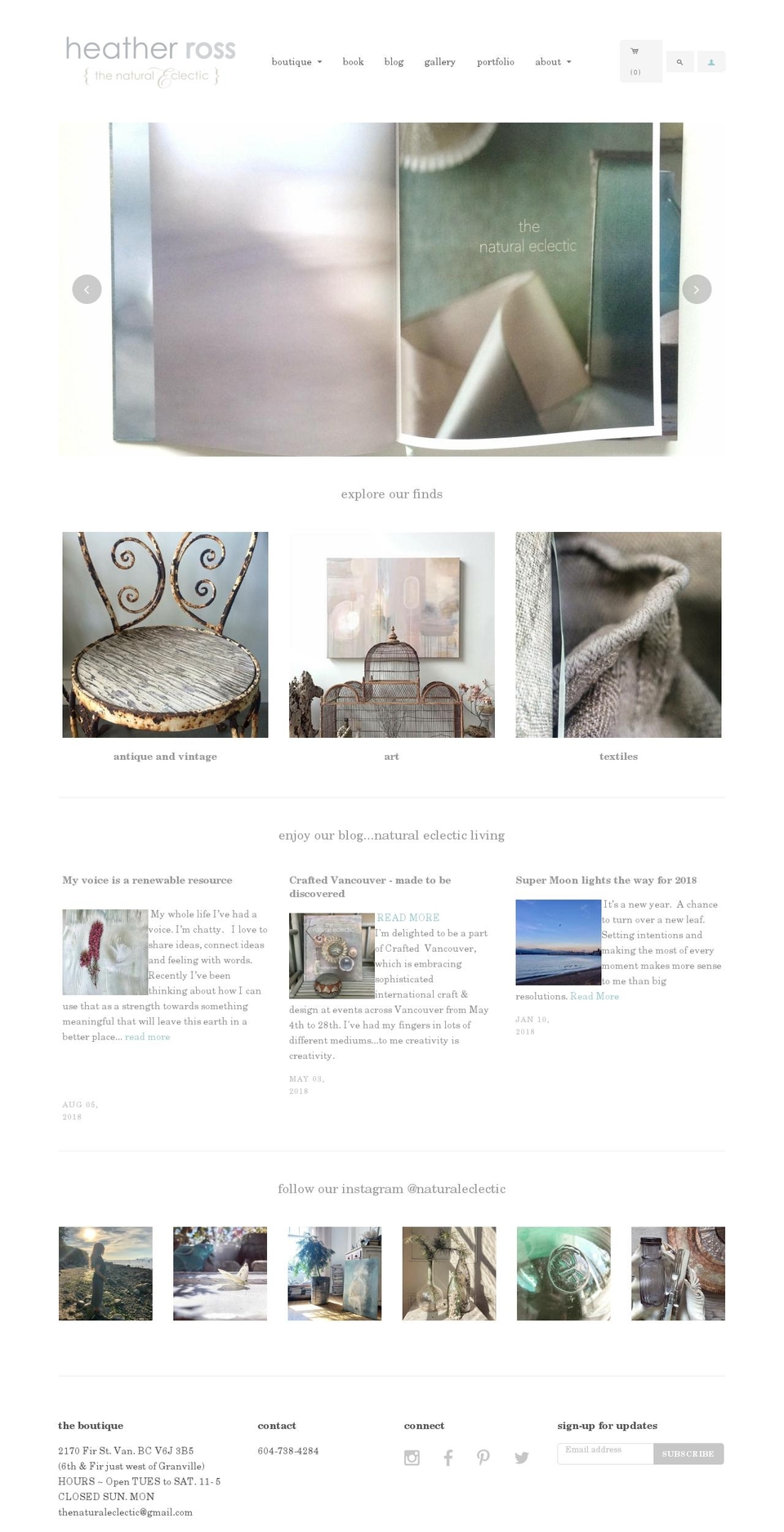 Cypress Shopify theme site example thenaturaleclectic.com