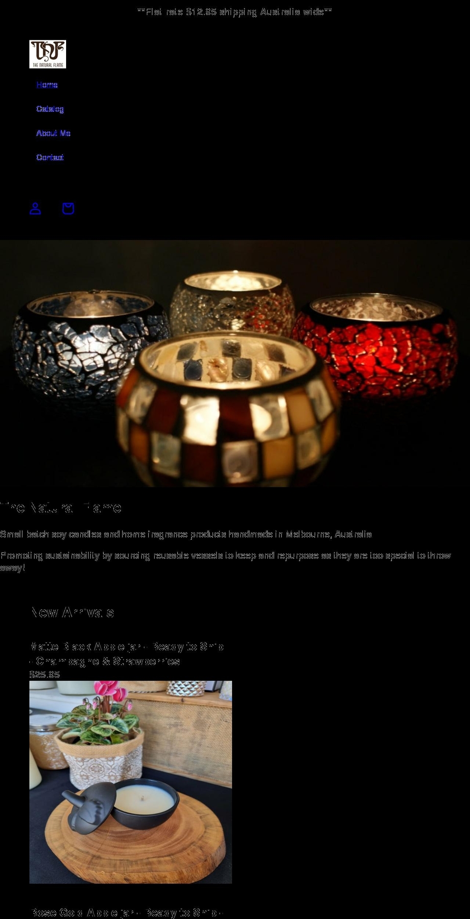 thenaturalflame.com shopify website screenshot