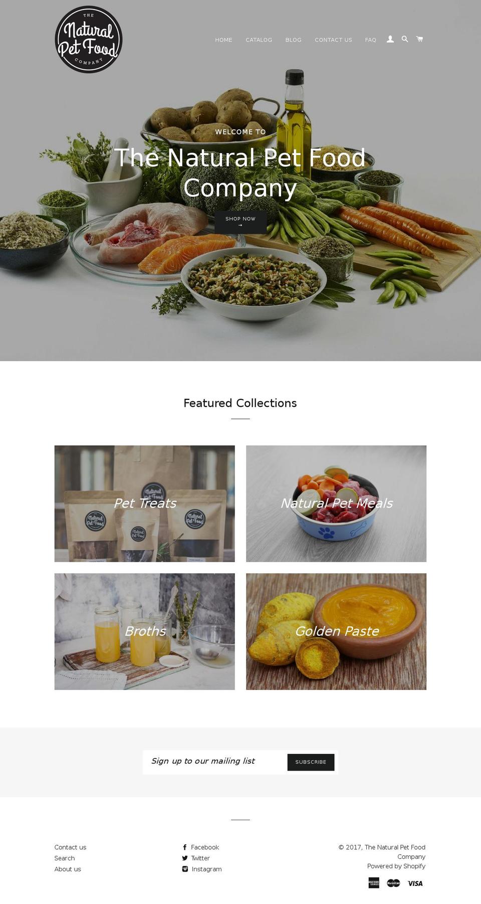 thenaturalpetfoodcompany.com.au shopify website screenshot