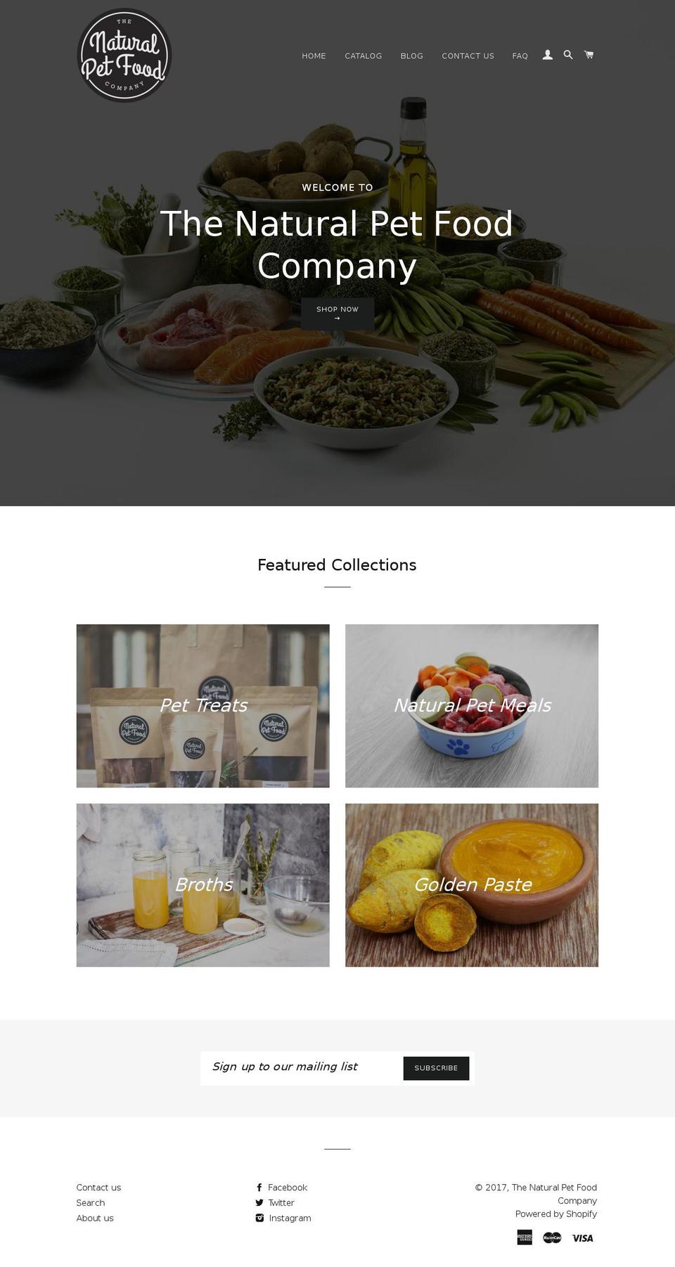 thenaturalpetfoodcompany.com shopify website screenshot