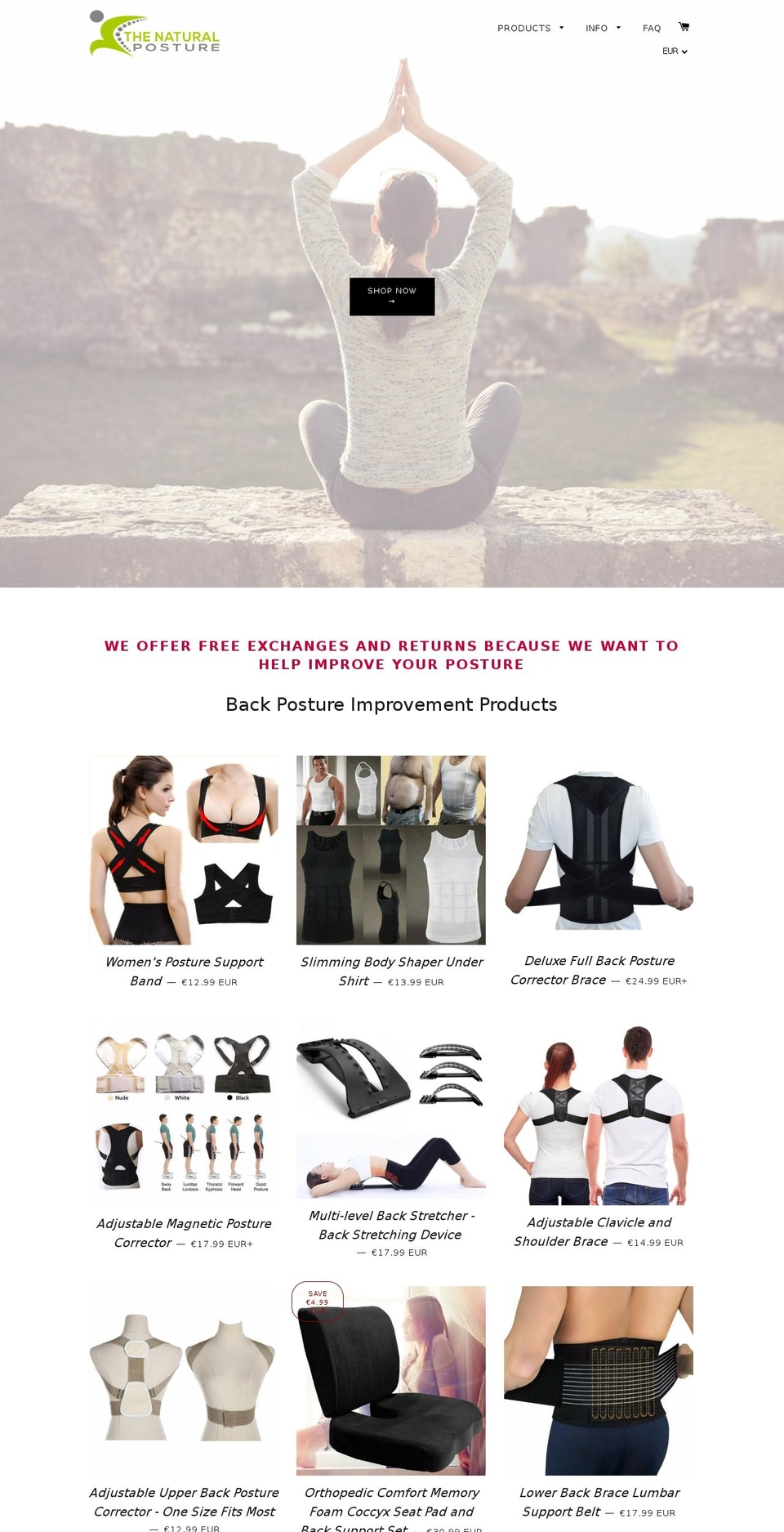 thenaturalposture.com shopify website screenshot