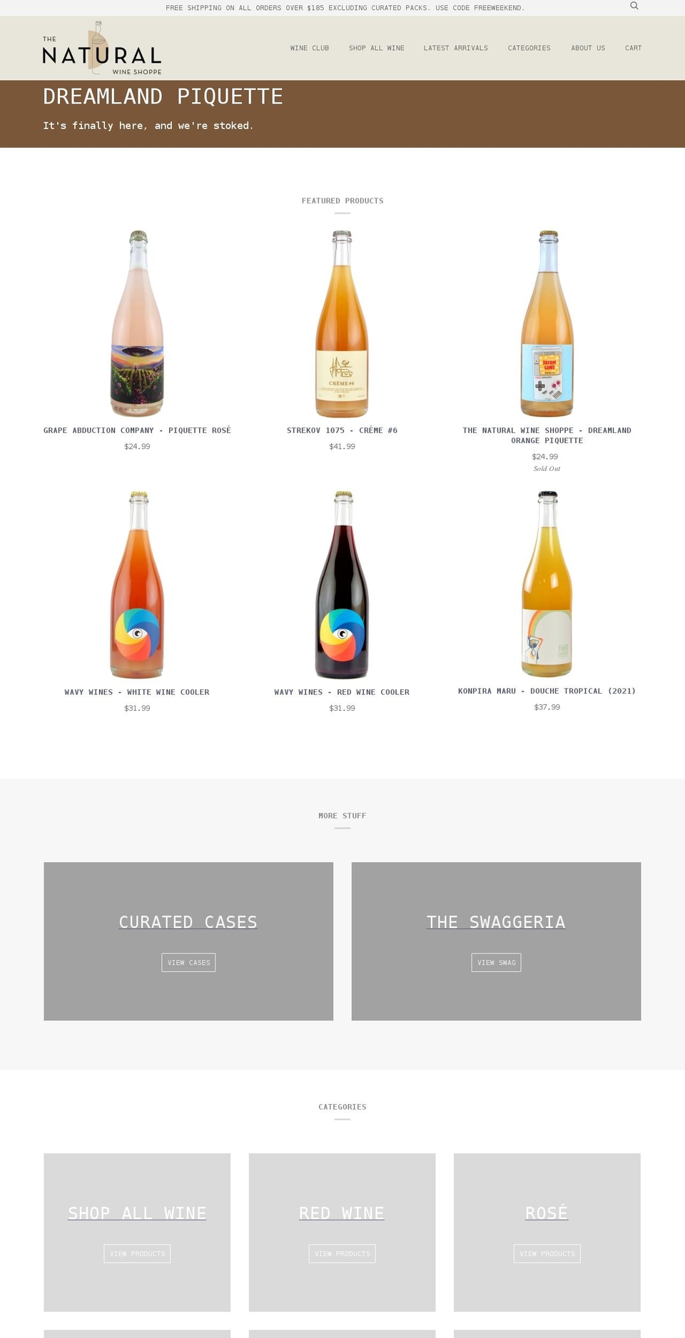 thenaturalwineshoppe.com shopify website screenshot