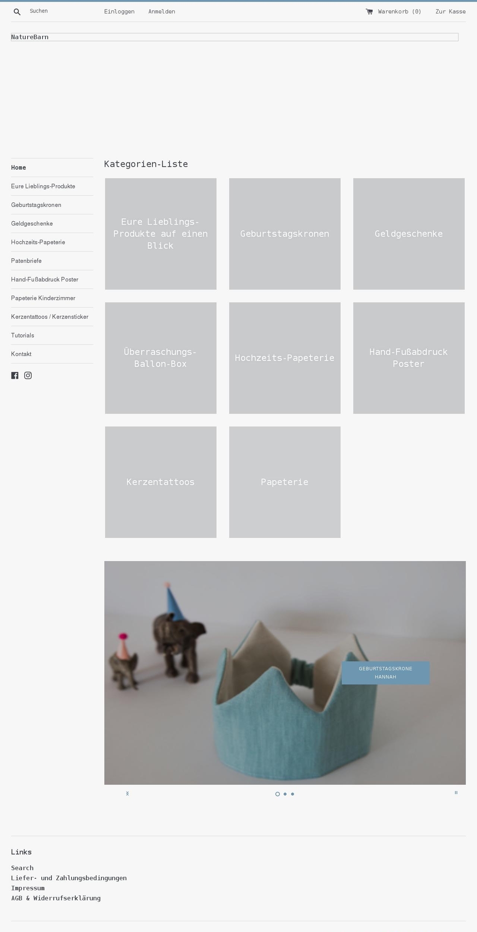 thenaturebarn.com shopify website screenshot