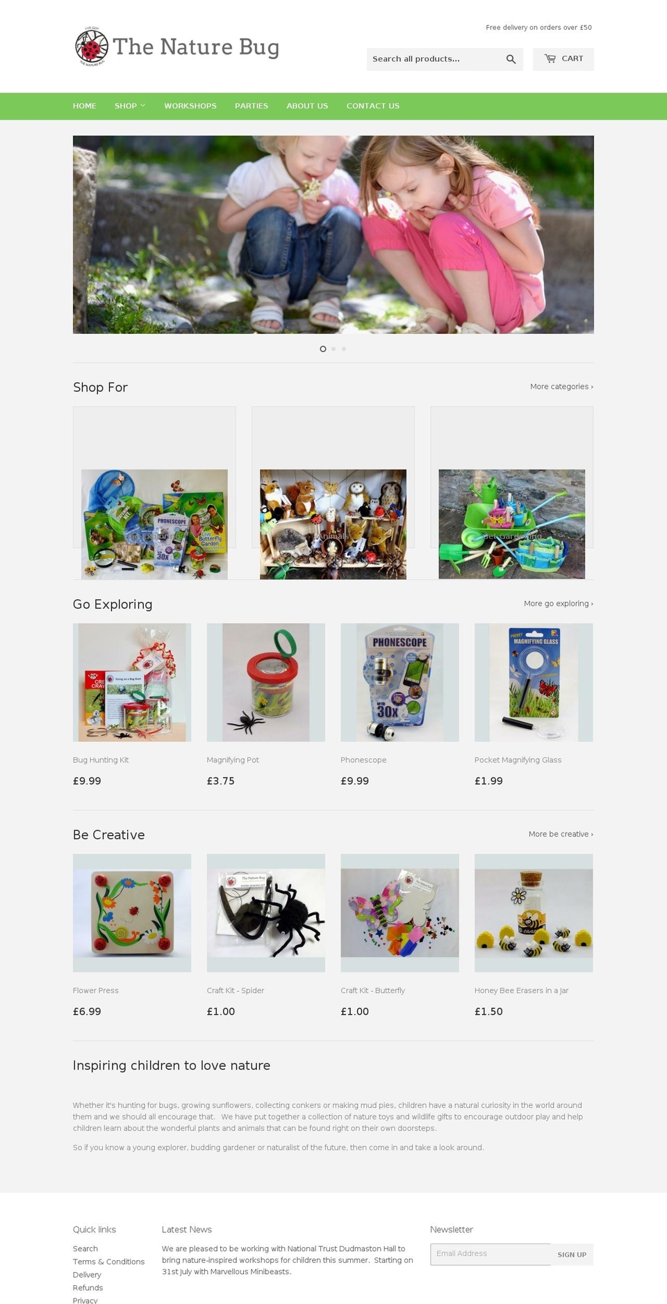 thenaturebug.com — Shopify storefront screenshot