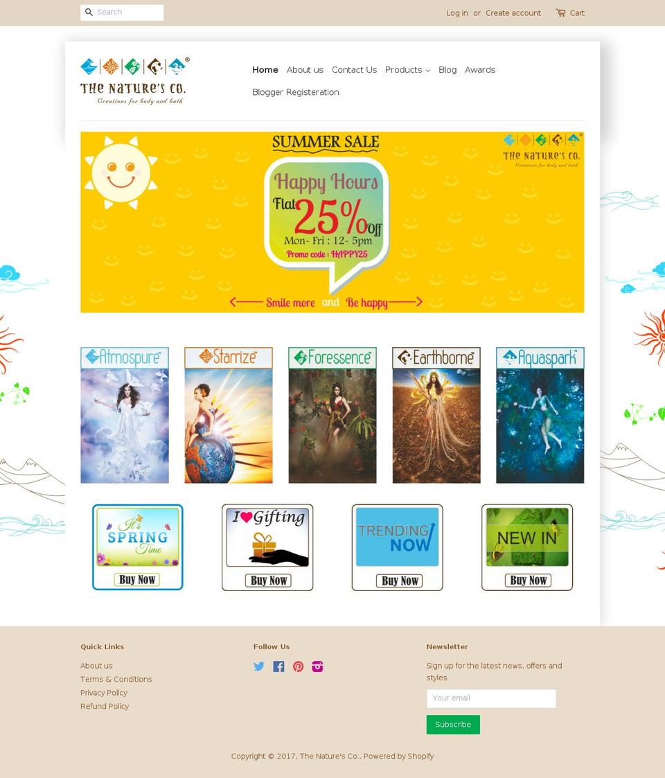 Minimal Shopify theme site example thenaturesco.com