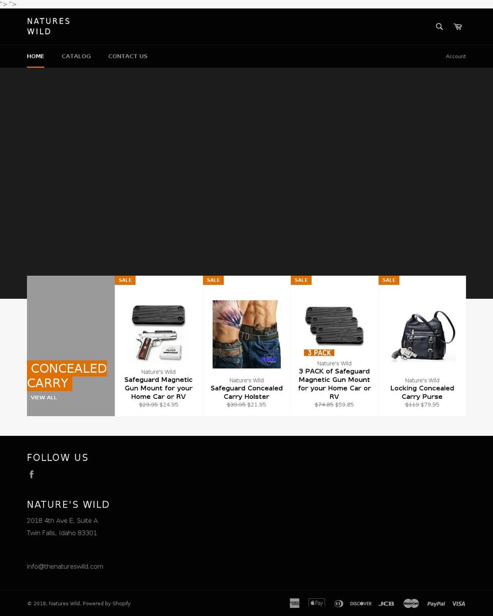 thenatureswild.com shopify website screenshot