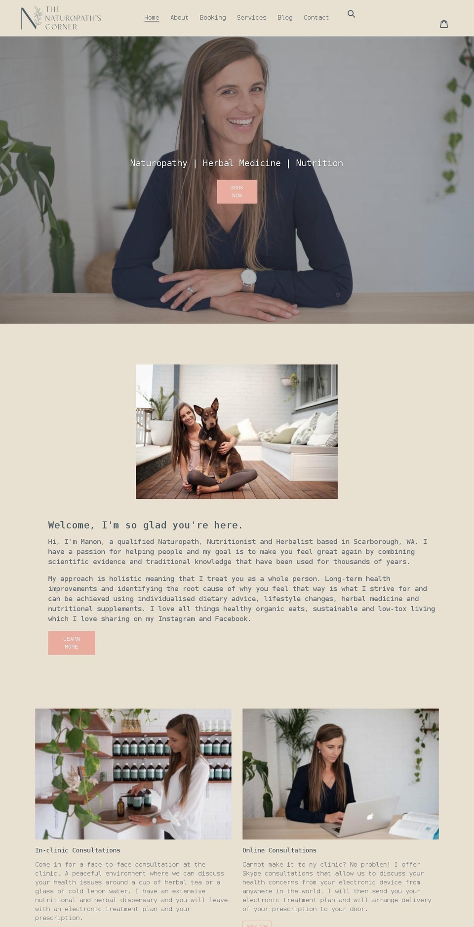 thenaturopathscorner.com.au shopify website screenshot