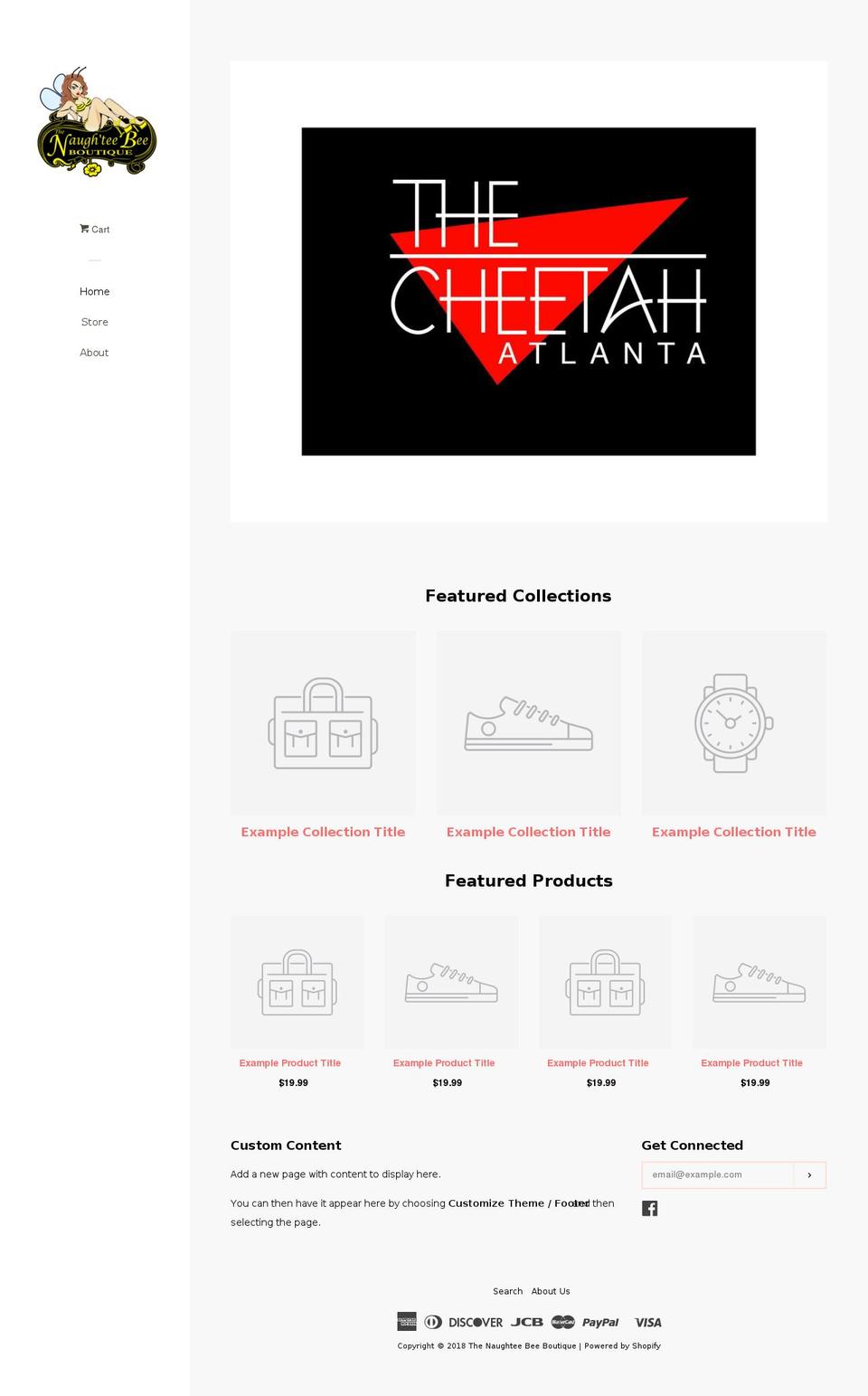 thenaughteebeeboutique.com — Shopify storefront screenshot
