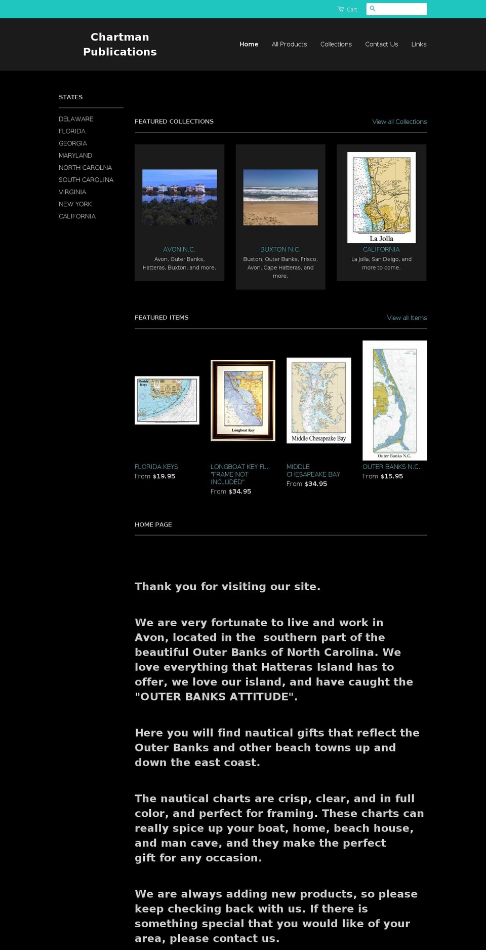 thenauticalchartstore.com shopify website screenshot