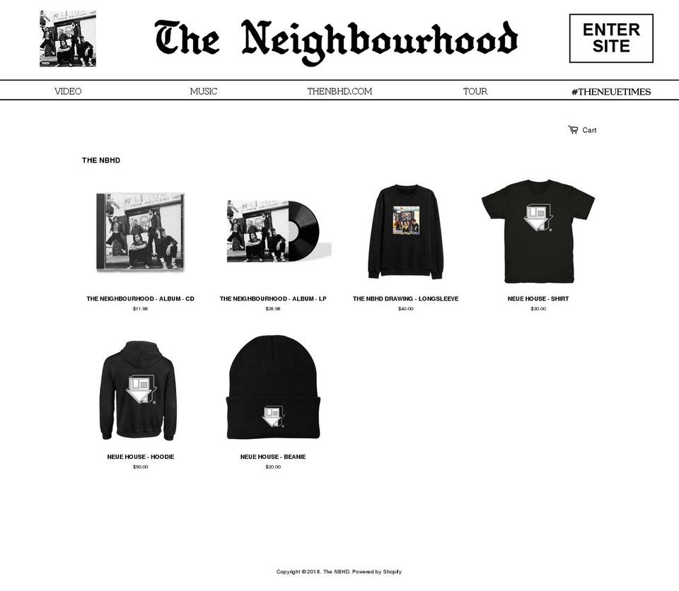 thenbhd.store shopify website screenshot