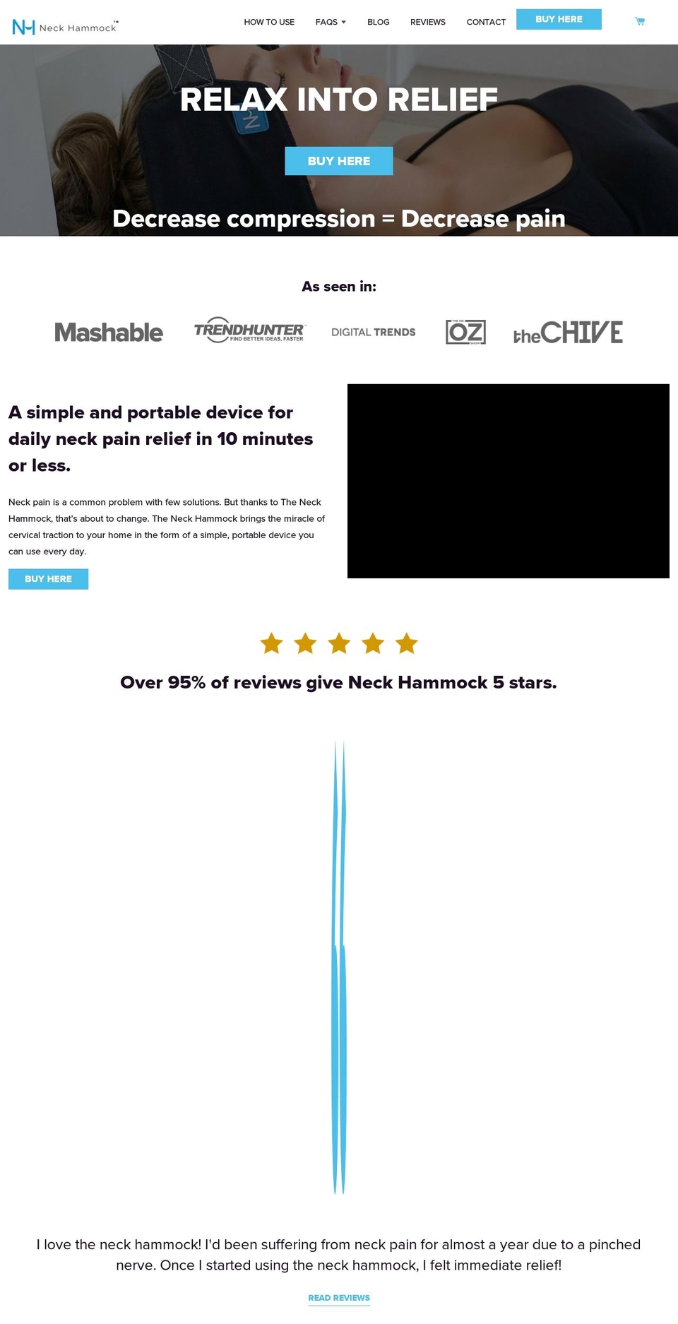 theneckhammock.com shopify website screenshot