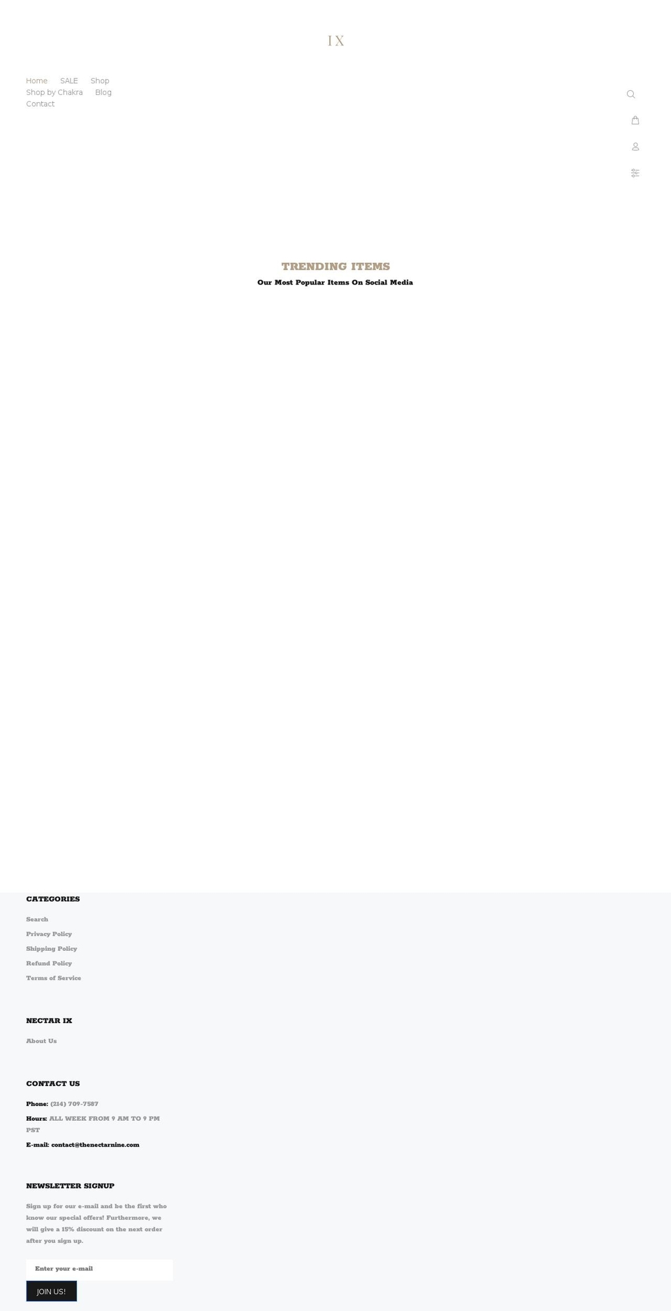 thenectarnine.com shopify website screenshot