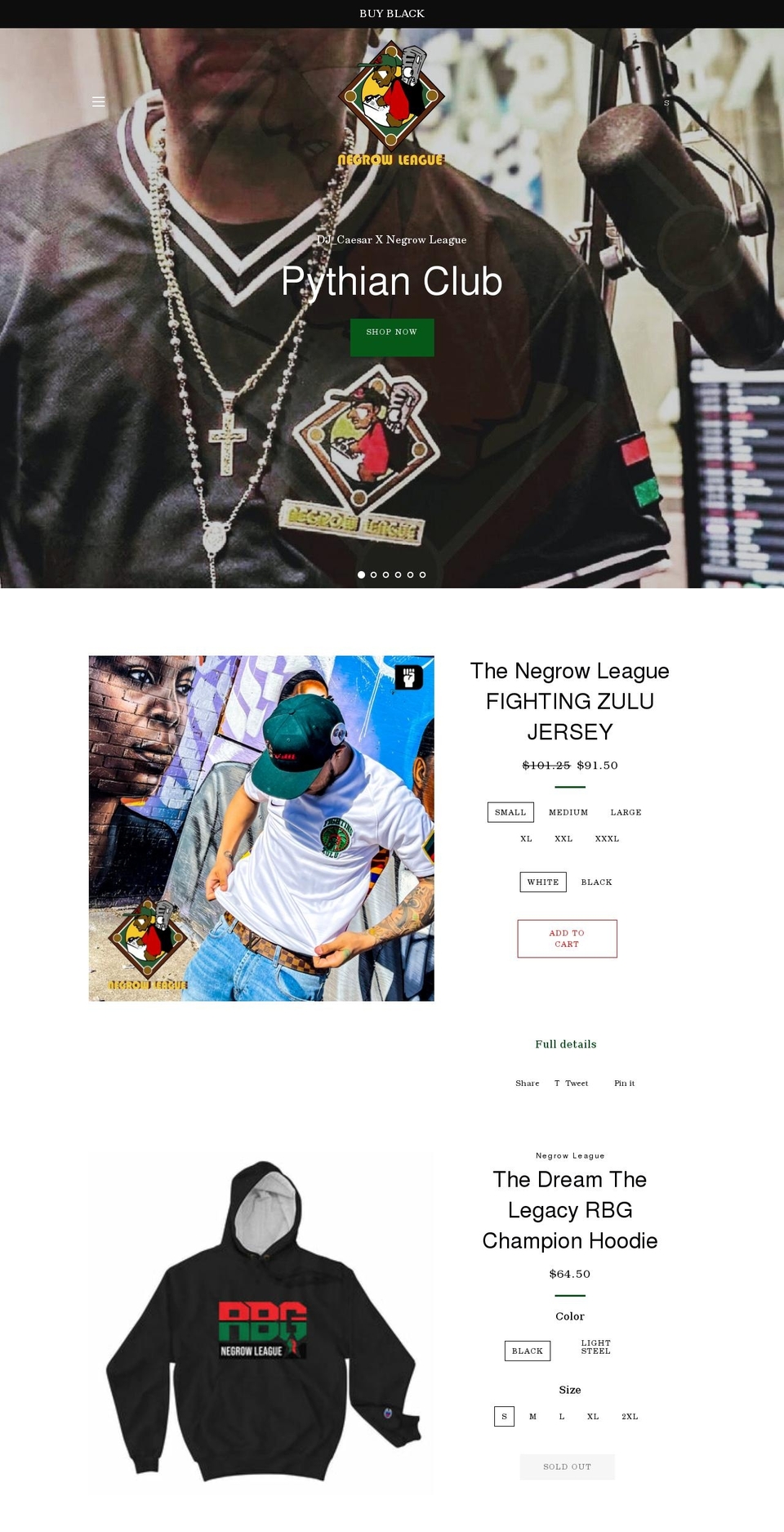 thenegrowleague.com shopify website screenshot