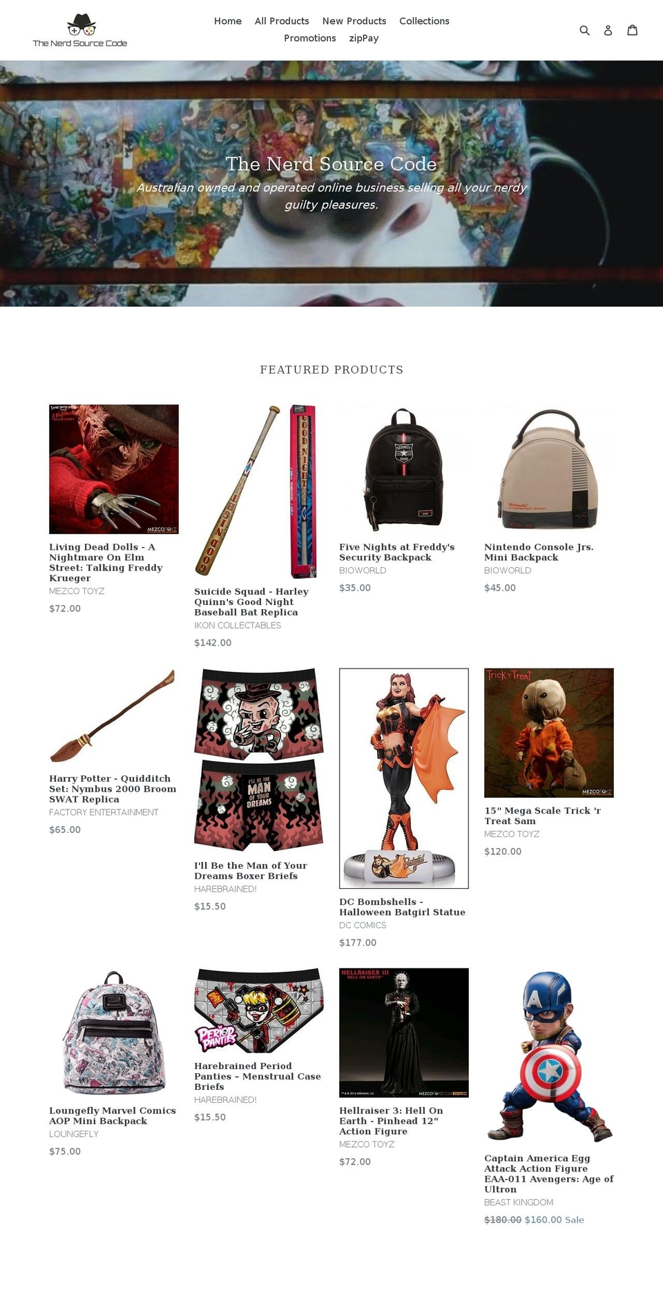 thenerdsourcecode.com.au shopify website screenshot