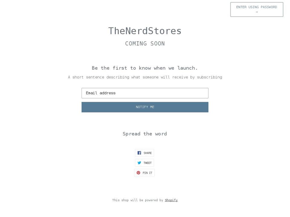 thenerdstore.net shopify website screenshot