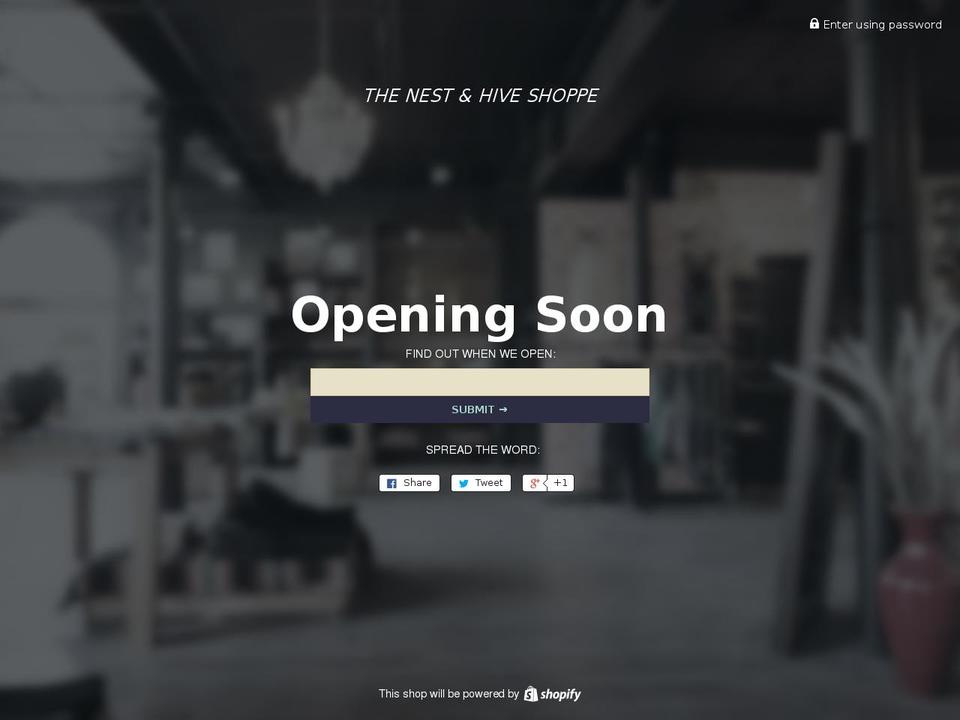 thenestandhiveshoppe.com shopify website screenshot