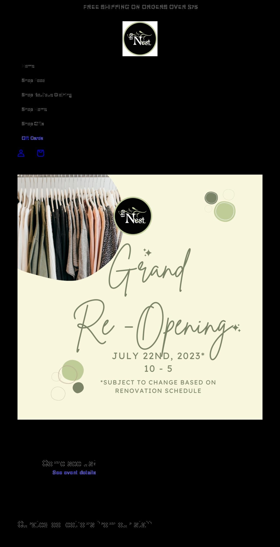 thenestat112.com shopify website screenshot