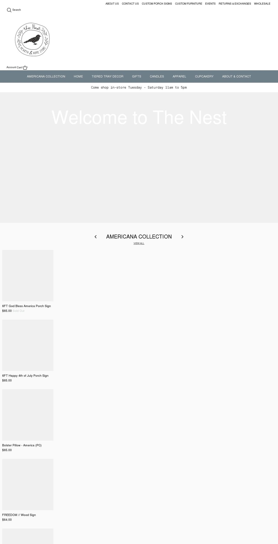 thenesttexas.com shopify website screenshot