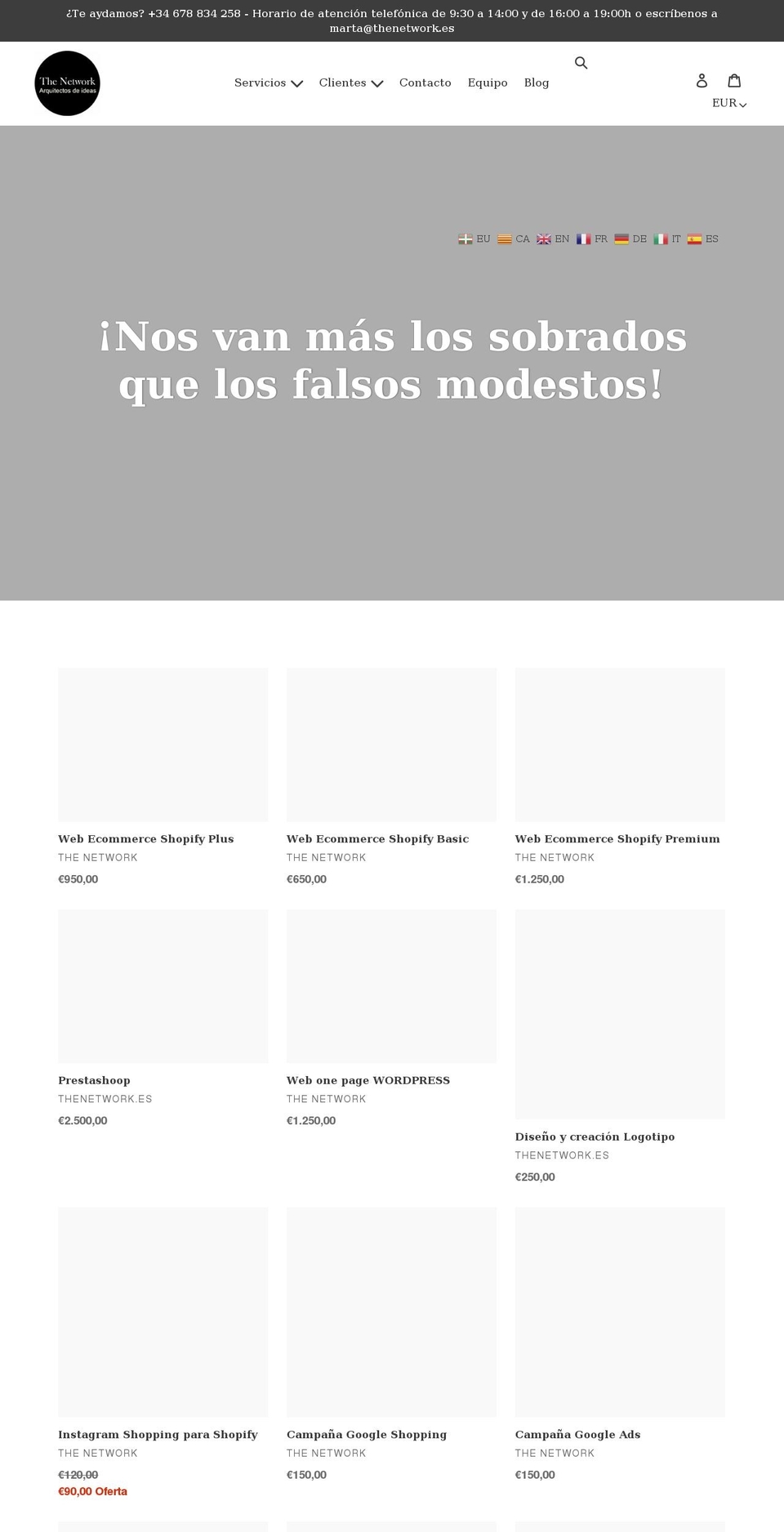 thenetwork.es shopify website screenshot
