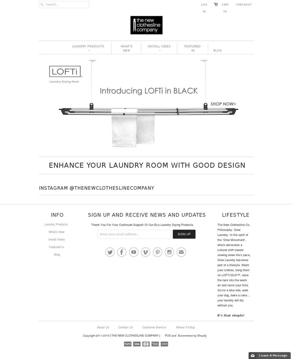 thenewclotheslinecompany.com shopify website screenshot