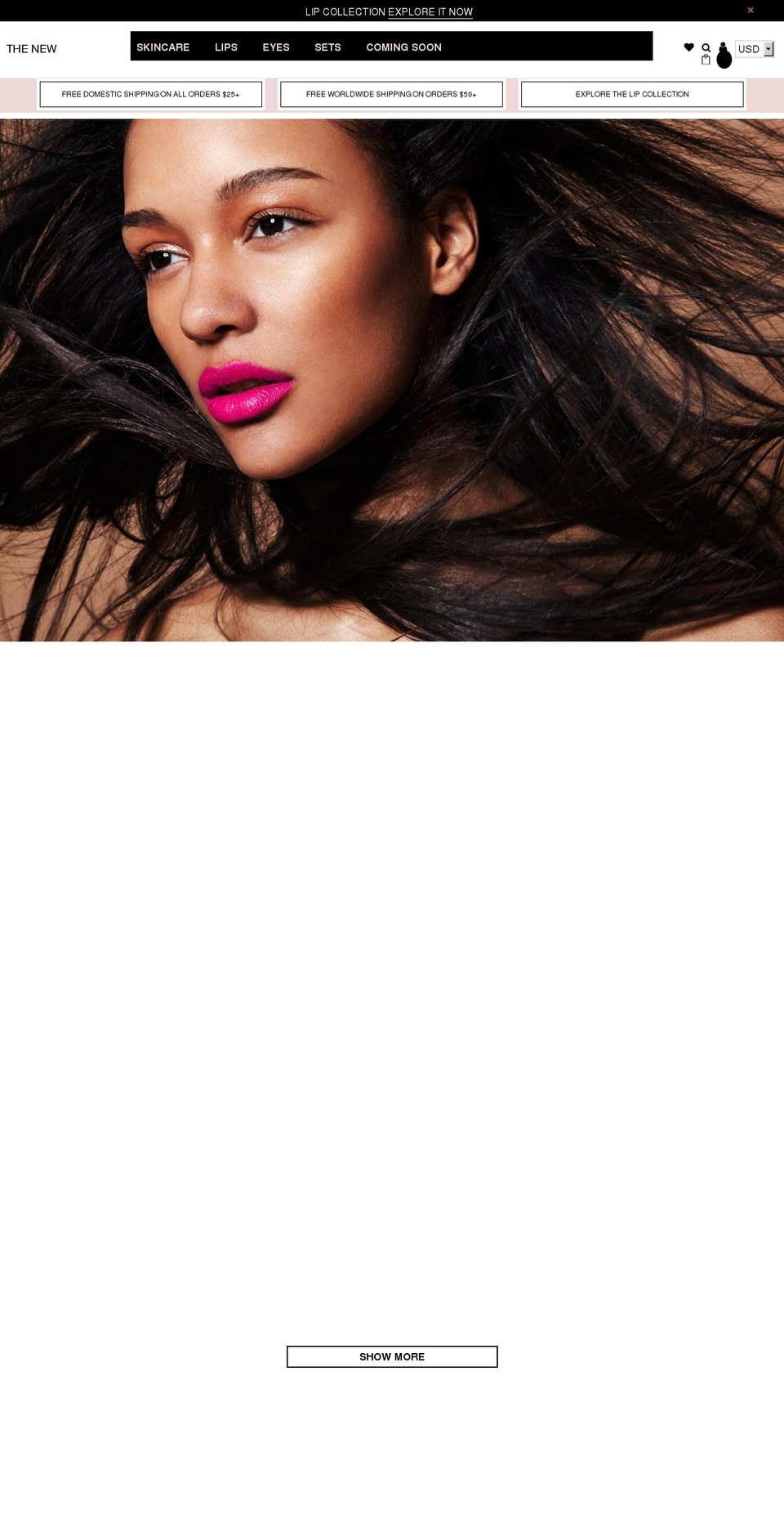 thenewcosmetics.com — Shopify storefront screenshot
