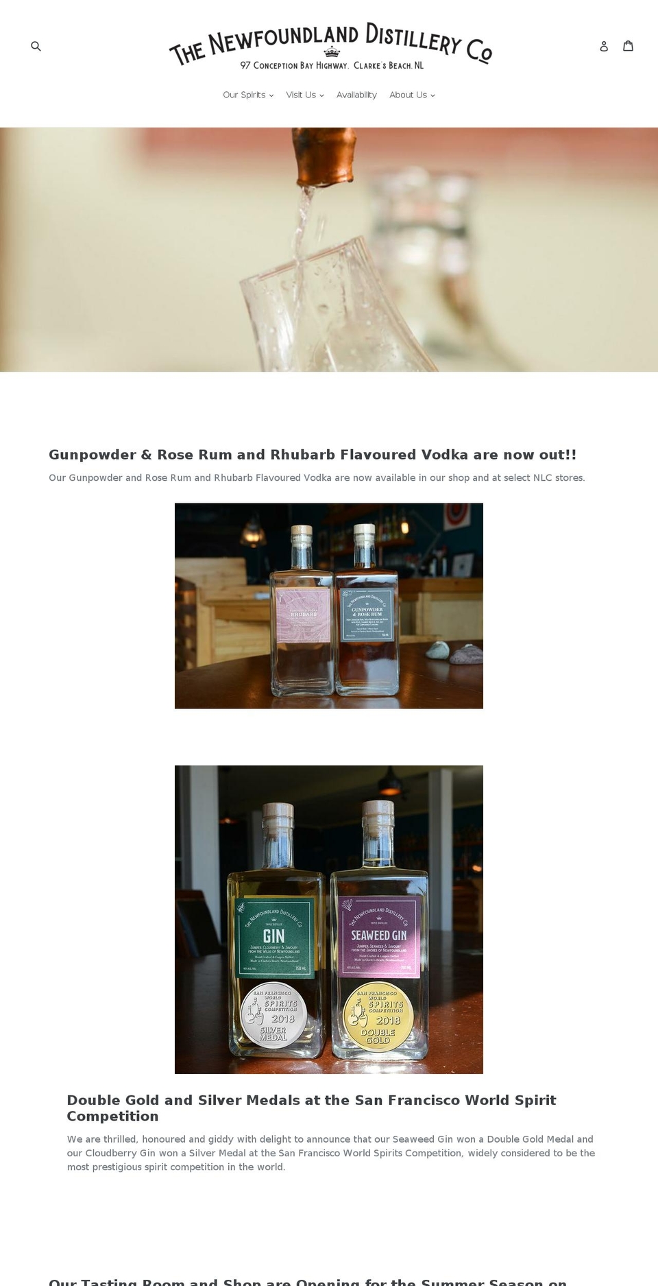 thenewfoundlanddistillery.com shopify website screenshot