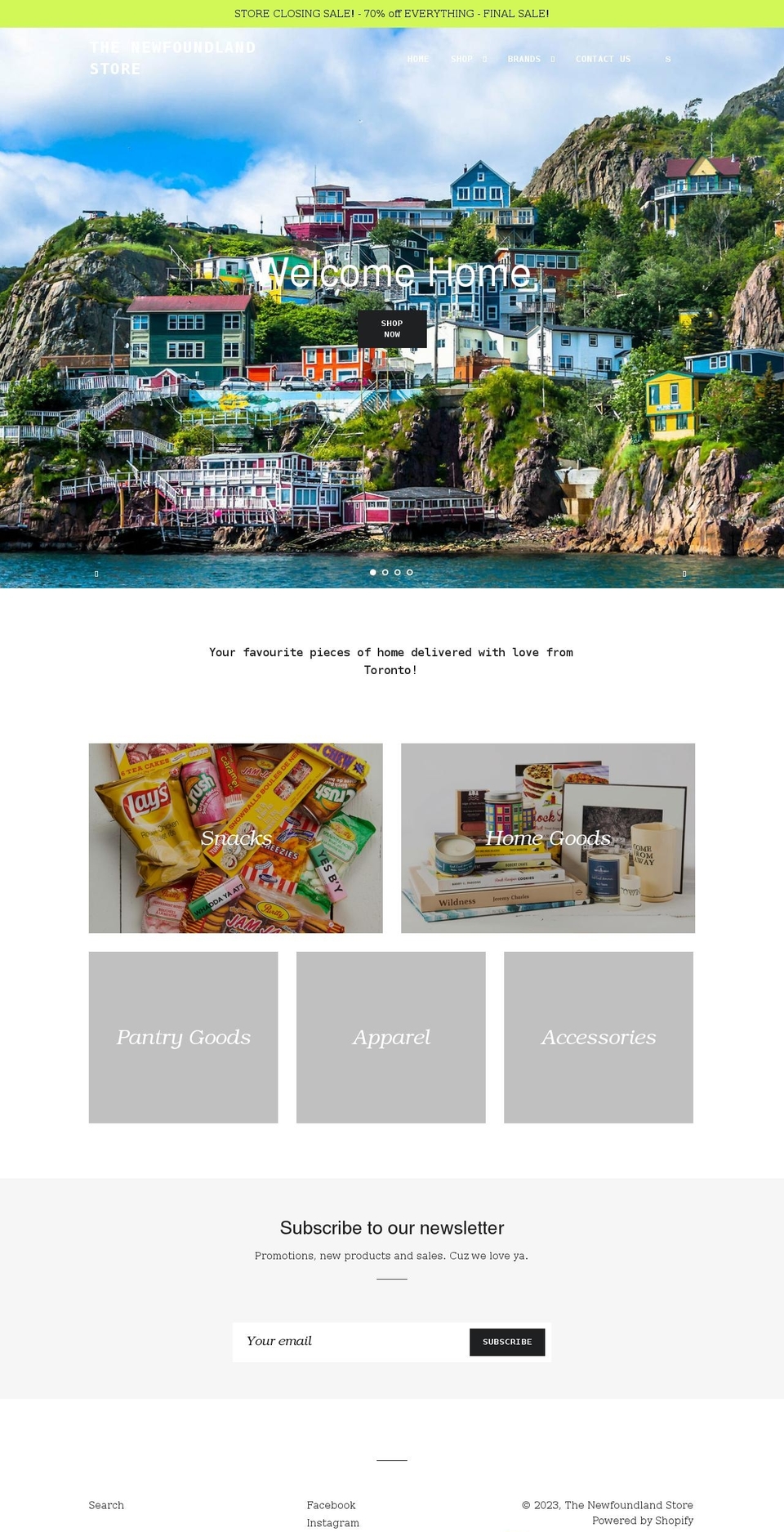 thenewfoundlandstore.com shopify website screenshot