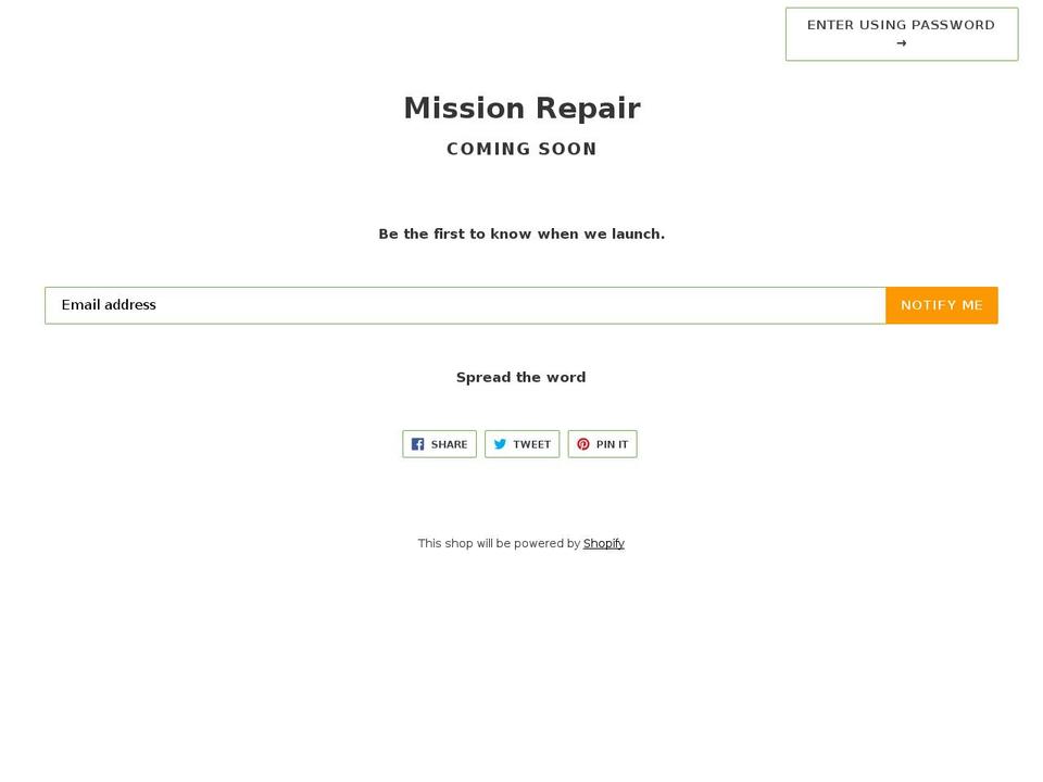 thenewmissionrepair.com shopify website screenshot