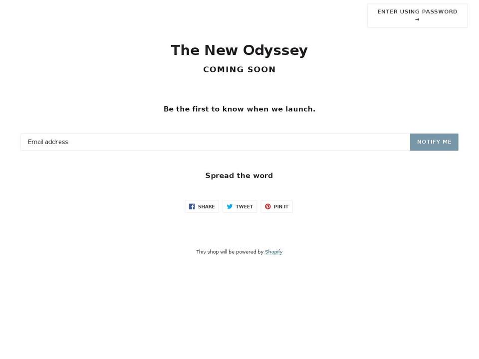 thenewodyssey.com shopify website screenshot