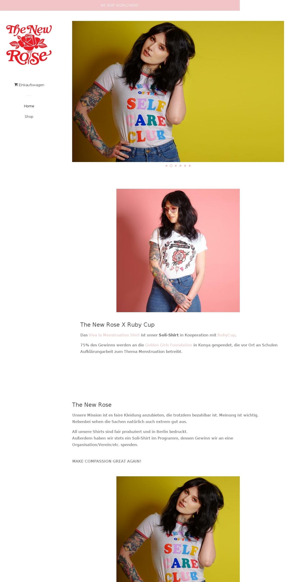 thenewrose.com — Shopify storefront screenshot