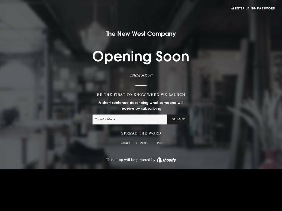 thenewwestcompany.com shopify website screenshot