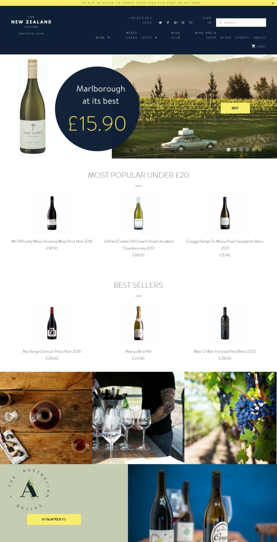 thenewzealandcellar.co.uk shopify website screenshot