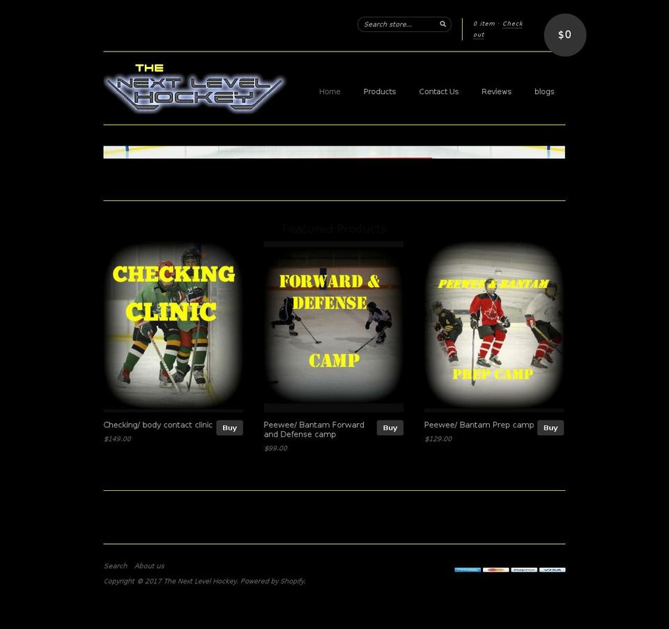 thenextlevelhockey.com shopify website screenshot
