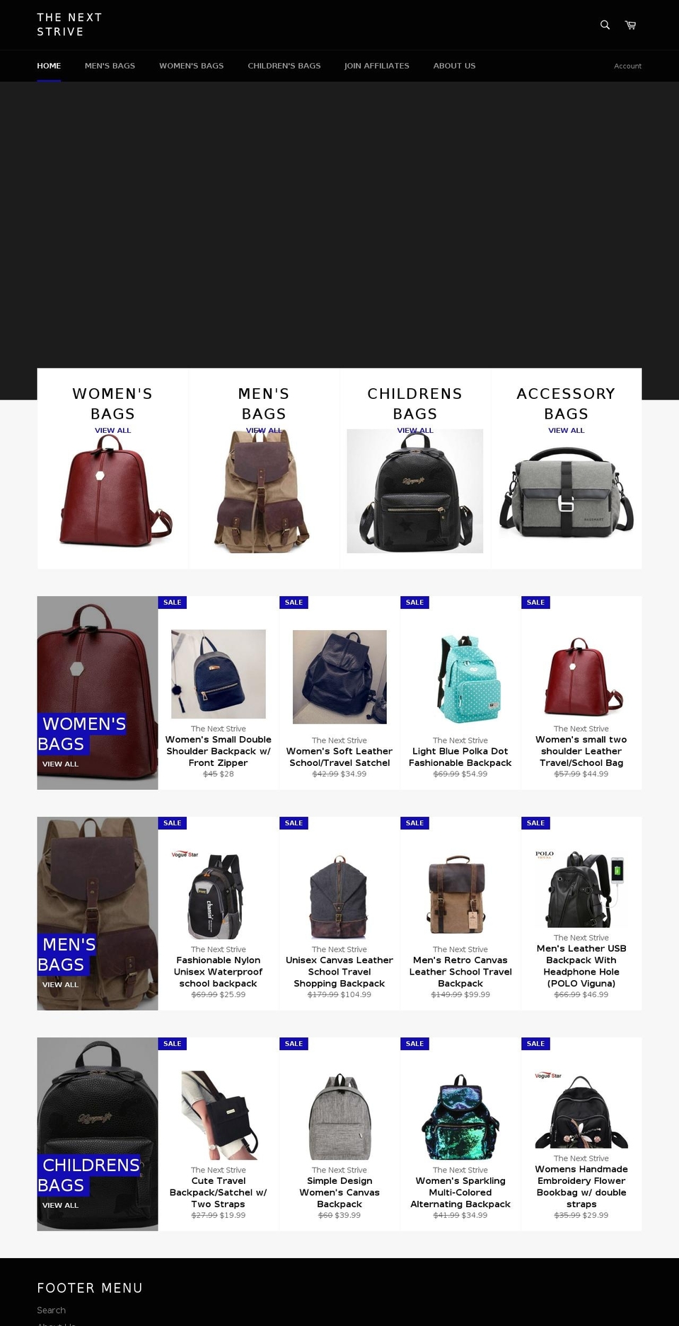 thenextstrive.com — Shopify storefront screenshot